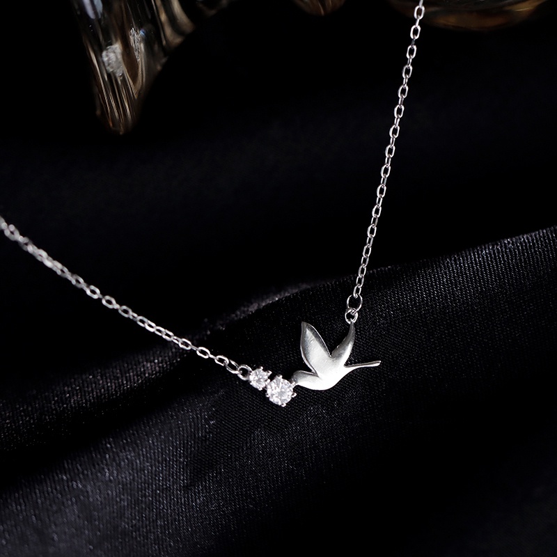 Vòng Cổ Fashion Peace Dove Pendant Necklace Korea Bird Silver Chain Necklaces for Women Jewelry Gift