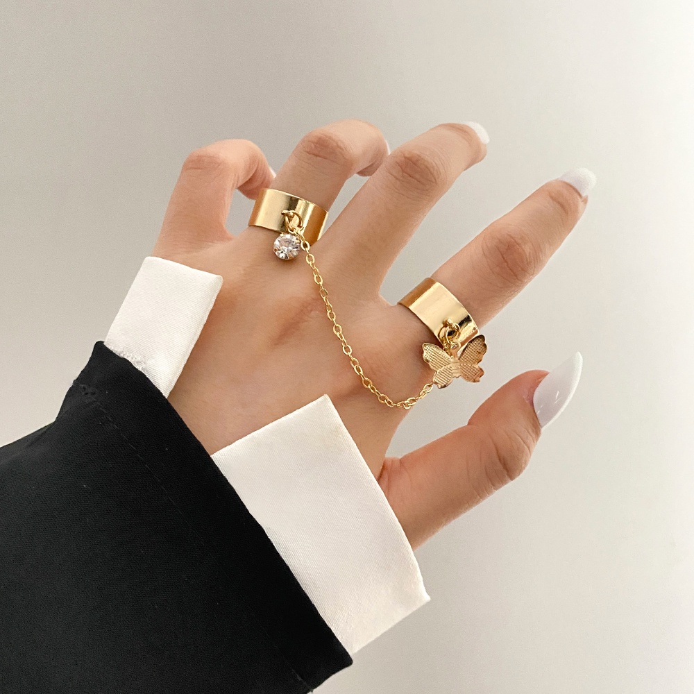 Bộ nhẫn DODDER phối chuỗi dây xích thời trang cá tính cho nữ