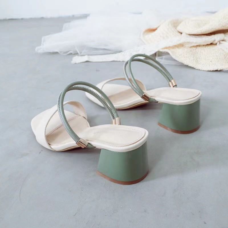 Giày Cao Gót CK Gót Vừa Đa Năng Mùa Hè Cho Nữ