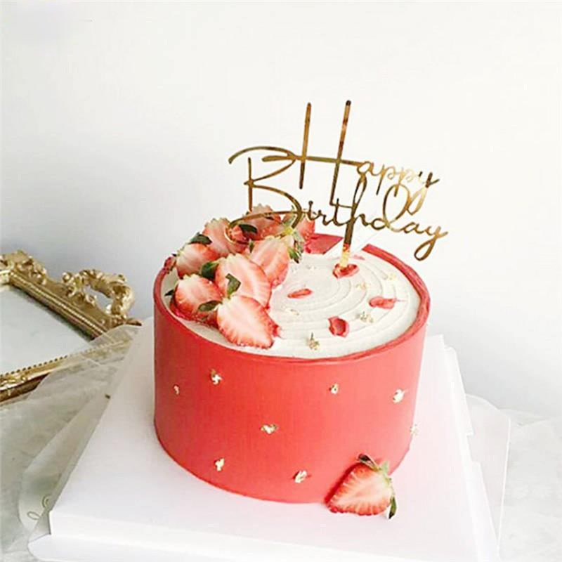 Que gắn trang trí bánh kem hình chữ Happy Birthday