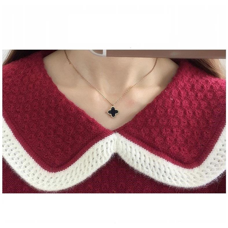 【ZHELIHANGFEI】Áo Len Tay Dài Form Rộng Cổ Búp Bê Dễ Phối Đồ