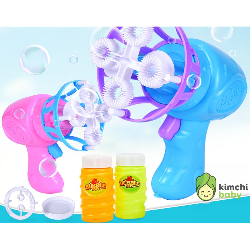 Súng bắn bong bóng xà phòng 4 nòng có quạt dùng pin KICHIBA SBB01