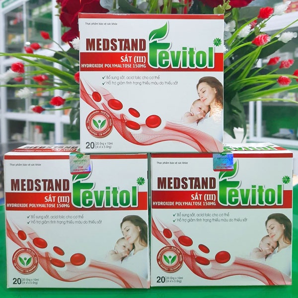 Medstand Fevitol -  Bổ sung sắt cho bà bầu, acid folic cho cơ thể, hỗ trợ giảm tình trạng thiếu máu do thiếu sắt (20 viê