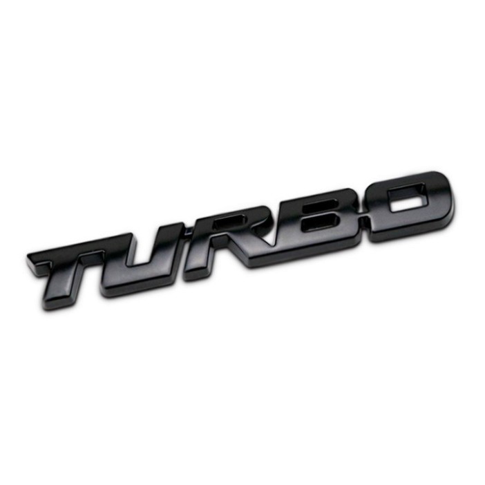 Sản Phẩm Decal tem chữ Turbo inox dán trang trí thân hay đuôi xe hơi, ô tô