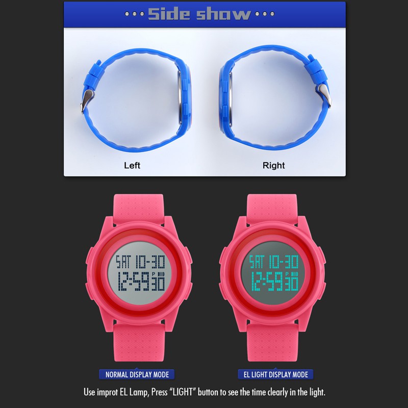 Đồng Hồ Điện Tử SKMEI 1206 Dây Cao Su Chống Thấm Nước 30M