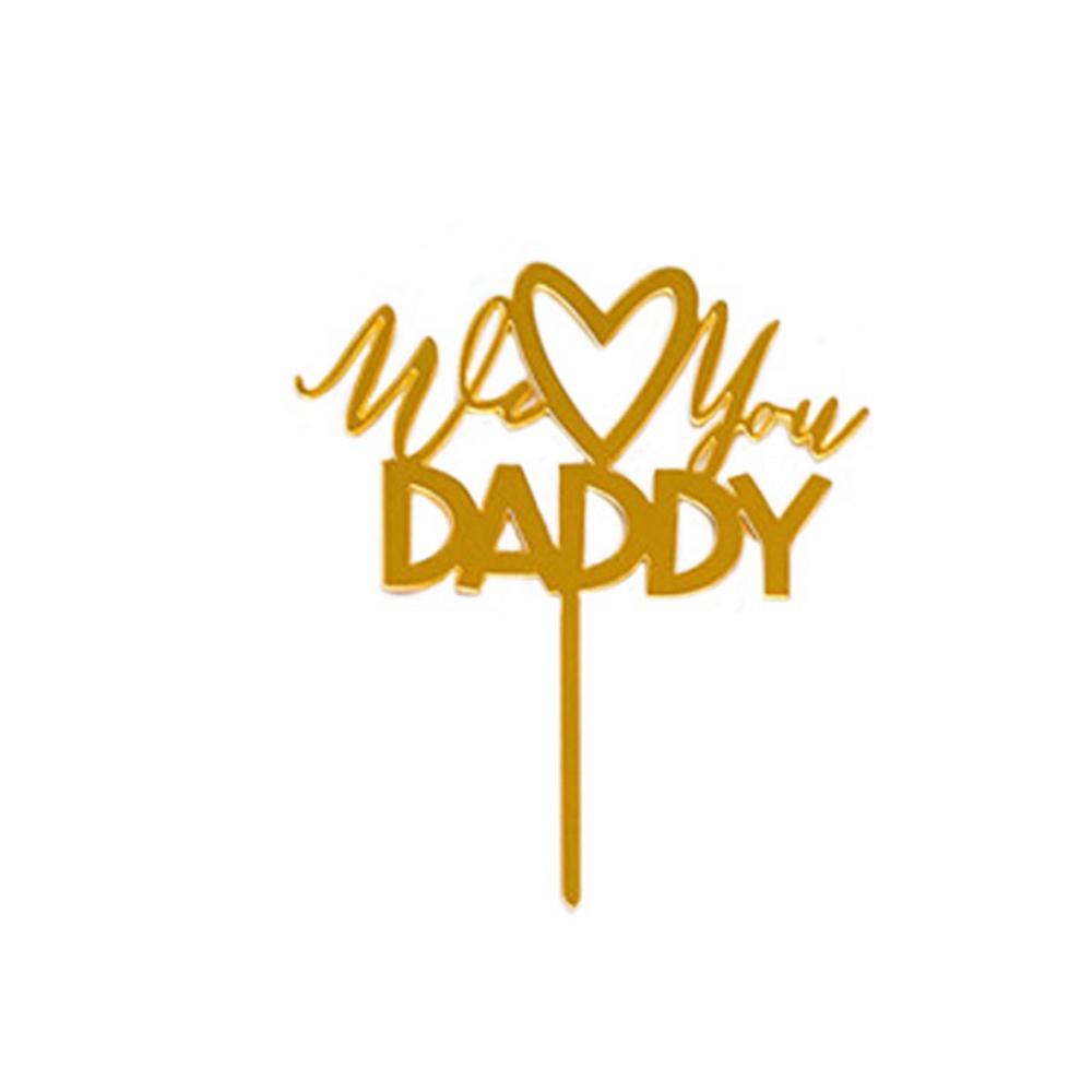 Topper Cắm Trang Trí Bánh Chữ Happy Daddy Super Dad
