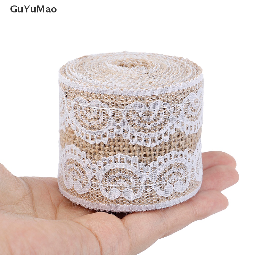 Cuộn Ruy Băng Ren Trắng Dài 2 Mét Dùng Trang Trí Tiệc