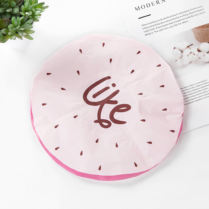 Mũ trùm tóc khi tắm họa tiết trái cây tiện lợi