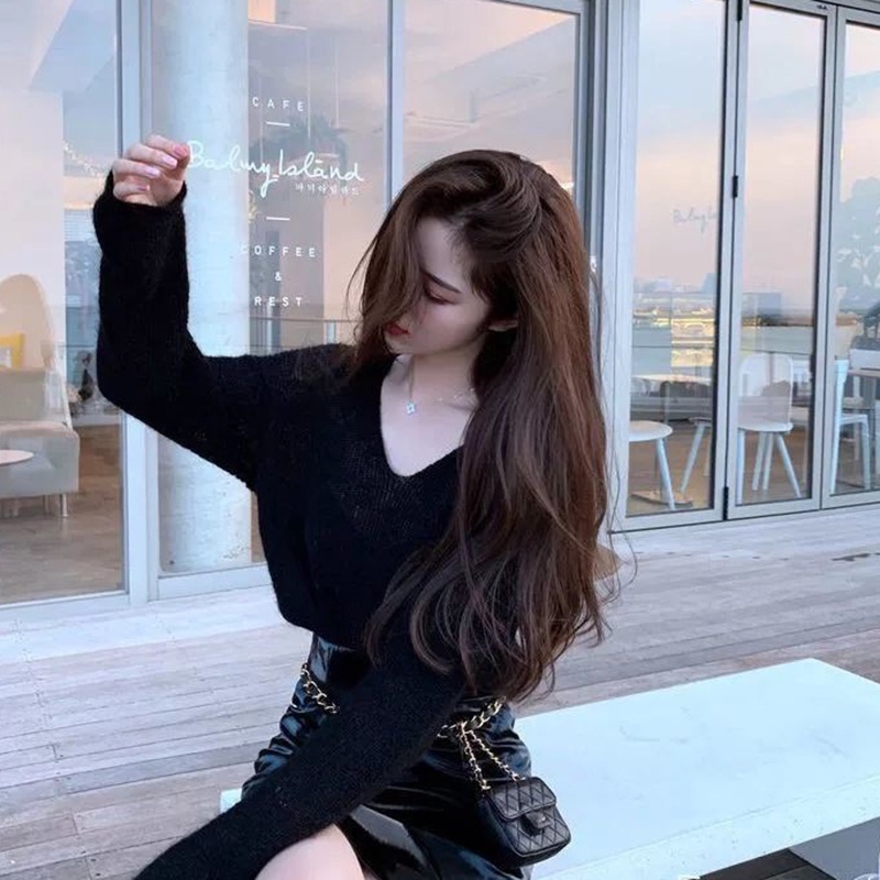 Áo dệt kim IELGY mỏng dáng rộng thời trang cho nữ