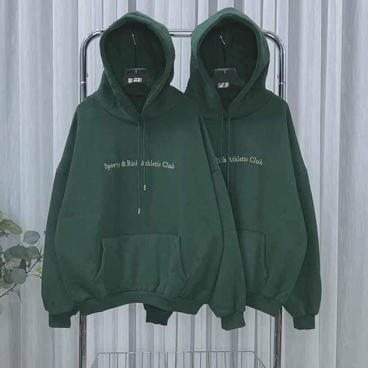 Áo hoodie nỉ ngoại Sporty Rich  Hoodies form rộng tay phồng kiểu dáng basic đường phố hàn quốc peonyb ulzzang