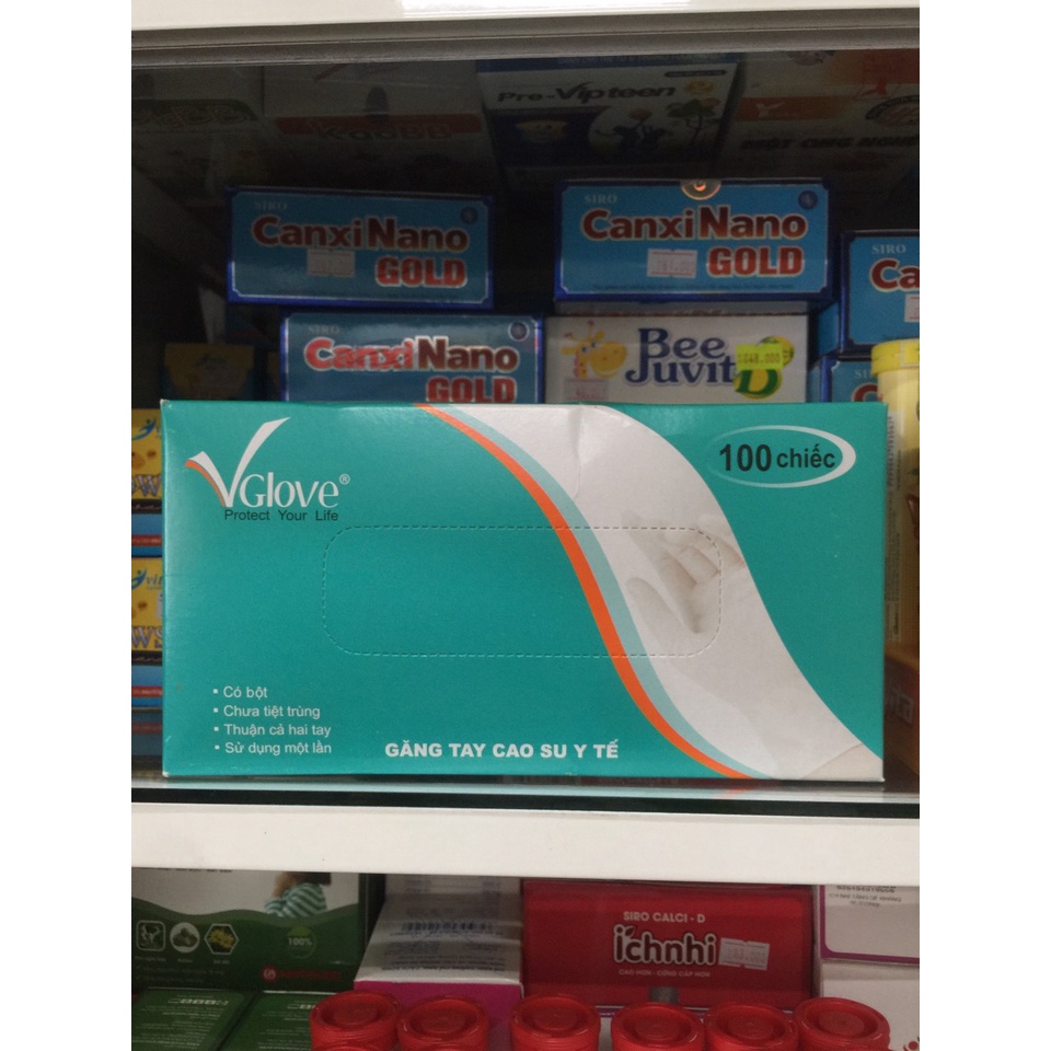 GĂNG TAY CÓ BỘT , HỘP 50 ĐÔI VGLOVE GLOVE SIZE L
