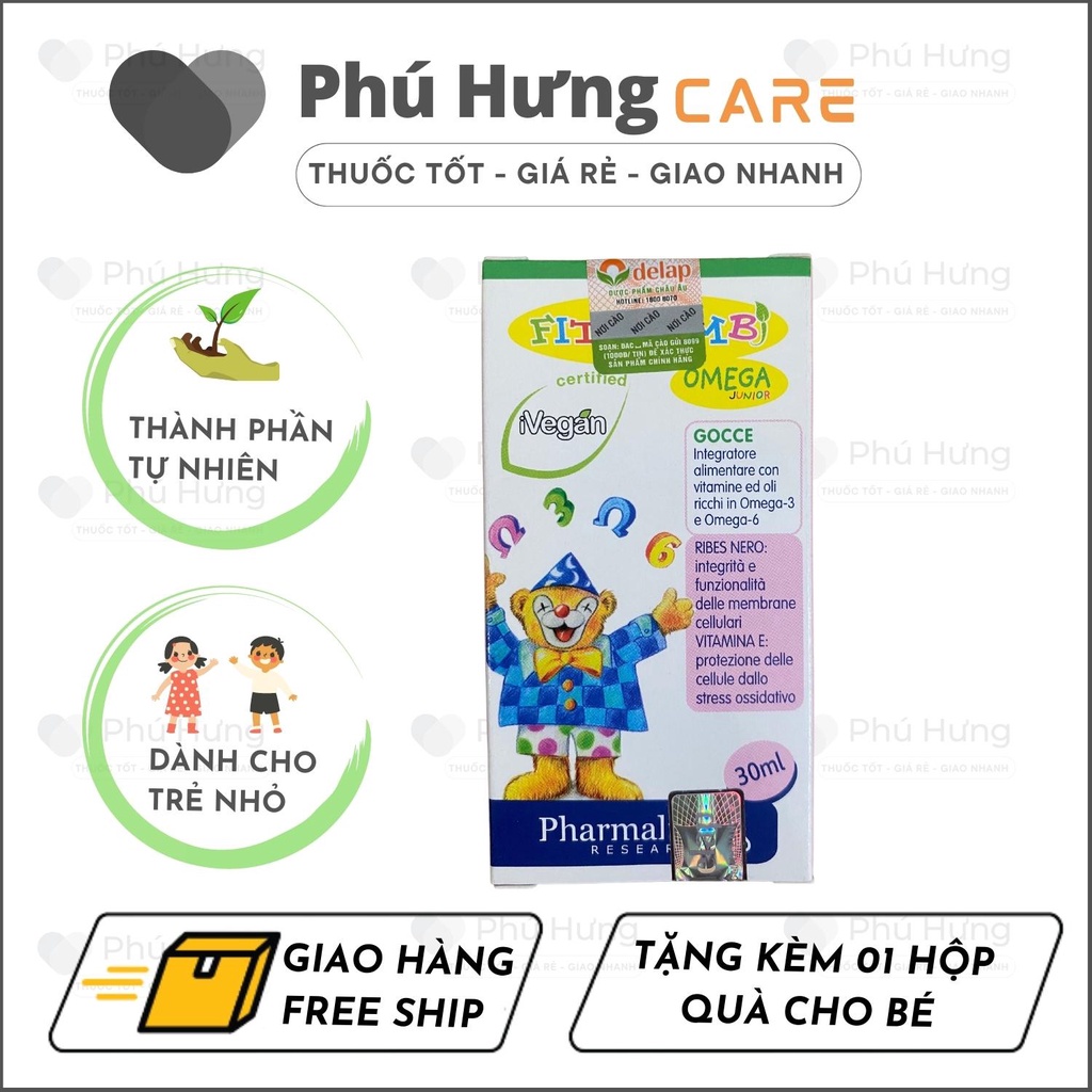 Fitobimbi Omega Junior - Hỗ trợ phát triển não bộ của trẻ nhỏ, tốt cho mắt (30ml)