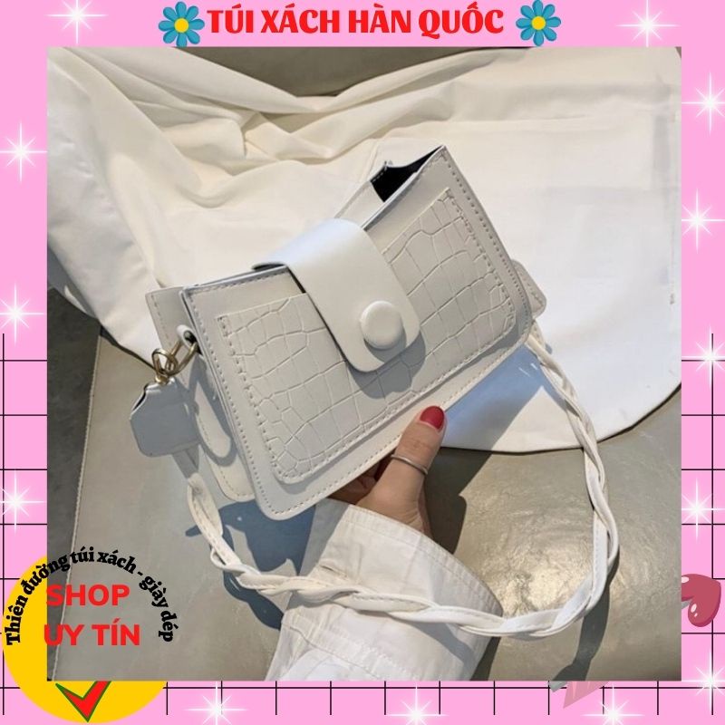 Túi Kẹp Nách, Túi Đeo Vai Cúc Gỗ Hàng Chuẩn Đẹp Có Ngăn Khóa Kéo HQ 402