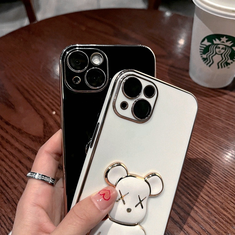 Ốp Điện Thoại Chống Sốc In Hình Gấu 3D Cho iPhone 6 6s plus 7 plus 8 plus xs max xr 11 pro max 12 pro max 13 pro max