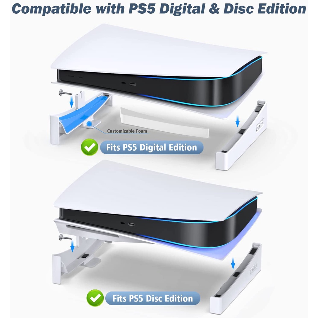 Giá Đỡ Ngang OIVO PS5 / PS5 / Playstation 5 Đĩa Điều Khiển Và Phiên Bản Nâng Cấp PS5 Kèm Ốc Vít Cố Định