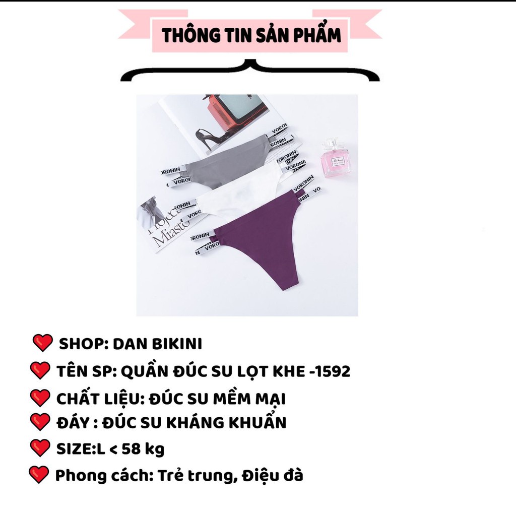 Quần Lót Lọt Khe - Quần Lót Nữ đúc su lọt khe thiết kế dây 2 mảnh phối chữ mã 1592