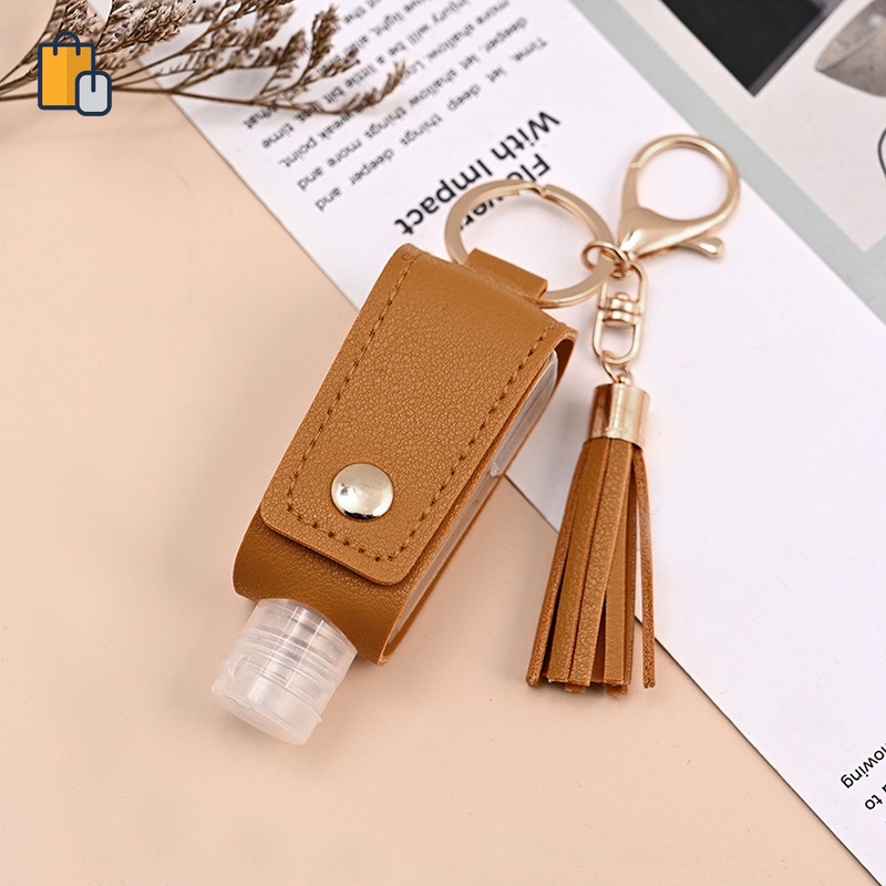 Hand Sanitizer-Free Leather Keychain T-Shaped Convenient Disinfection Keychain Pendant OUYOU