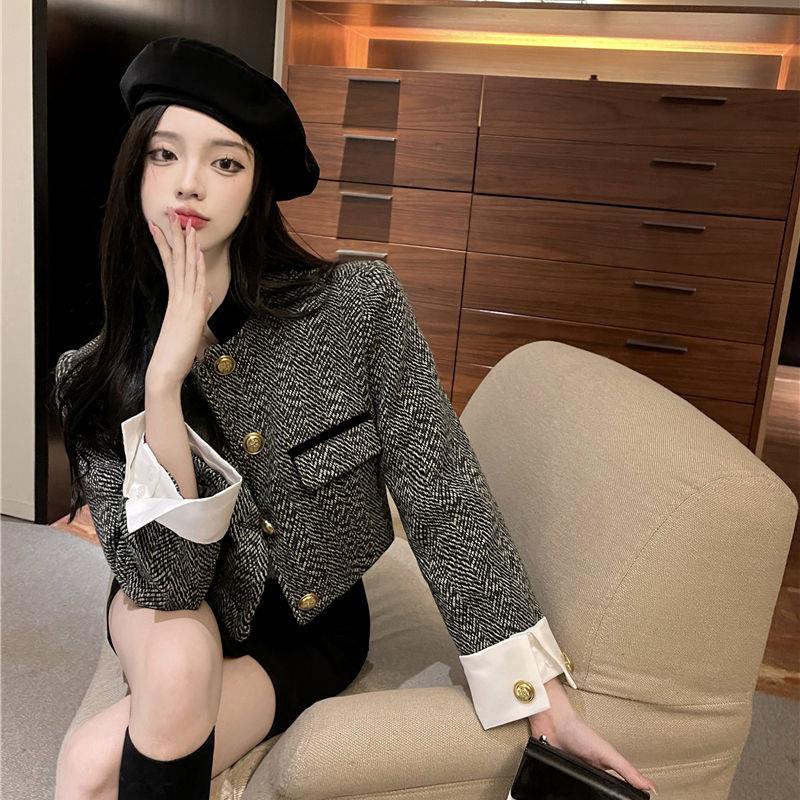 Áo Khoác Cardigan Ngắn Tay Dài Phong Cách Đường Phố Pháp