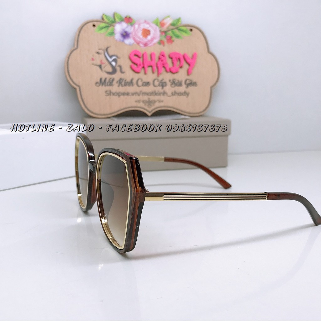 Mắt Kính Nữ Cao Cấp Màu Nâu Viền Kim Loại Full Box | BigBuy360 - bigbuy360.vn