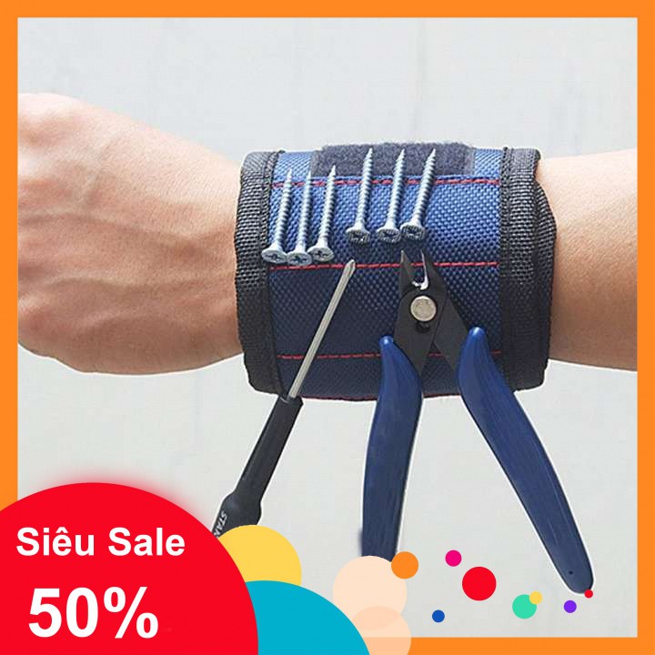 Dây Đeo Cổ Tay Công Cụ Từ Tính,Dây Đeo Cổ Tay Có Thể Điều Chỉnh, Với Nam Châm Mạnh Mẽ, Để Sửa Ốc Vít/Đinh/Bu Lôn