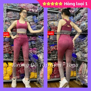 🌸🌸Cam kết ảnh thật 100% 🌸🌸 SET TẬP Yoga, Gym, Aerobic  - Set tập gym Nữ dài kiểu lưng đan dây 🌸🌸