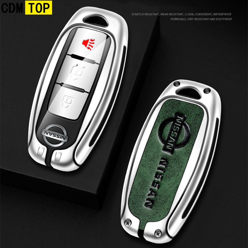 Vỏ Bảo Vệ Chìa Khóa Bằng Kim Loại Crom Cho Xe Hơi Nissan Serena Sylphy Teana Elgrand Almera Grand Livina Qashqai J10J11 X-Trail t31 t32kick Tiida Pathfinder Murano