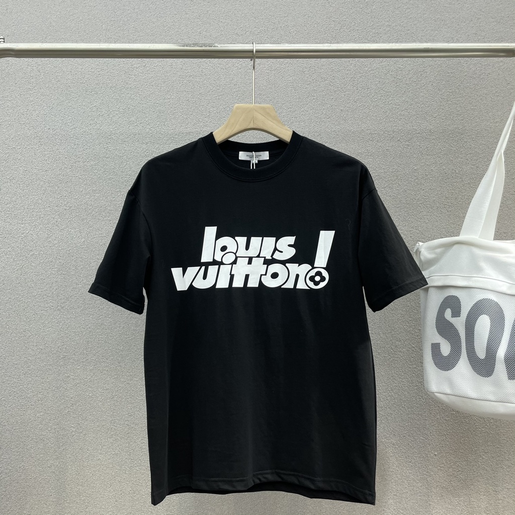 Áo thun LV02 in chữ Luois.Vuitton Decal Trắng Đen tay lỡ nam nữ,Vải Cotton Mát Min áo phông unisex