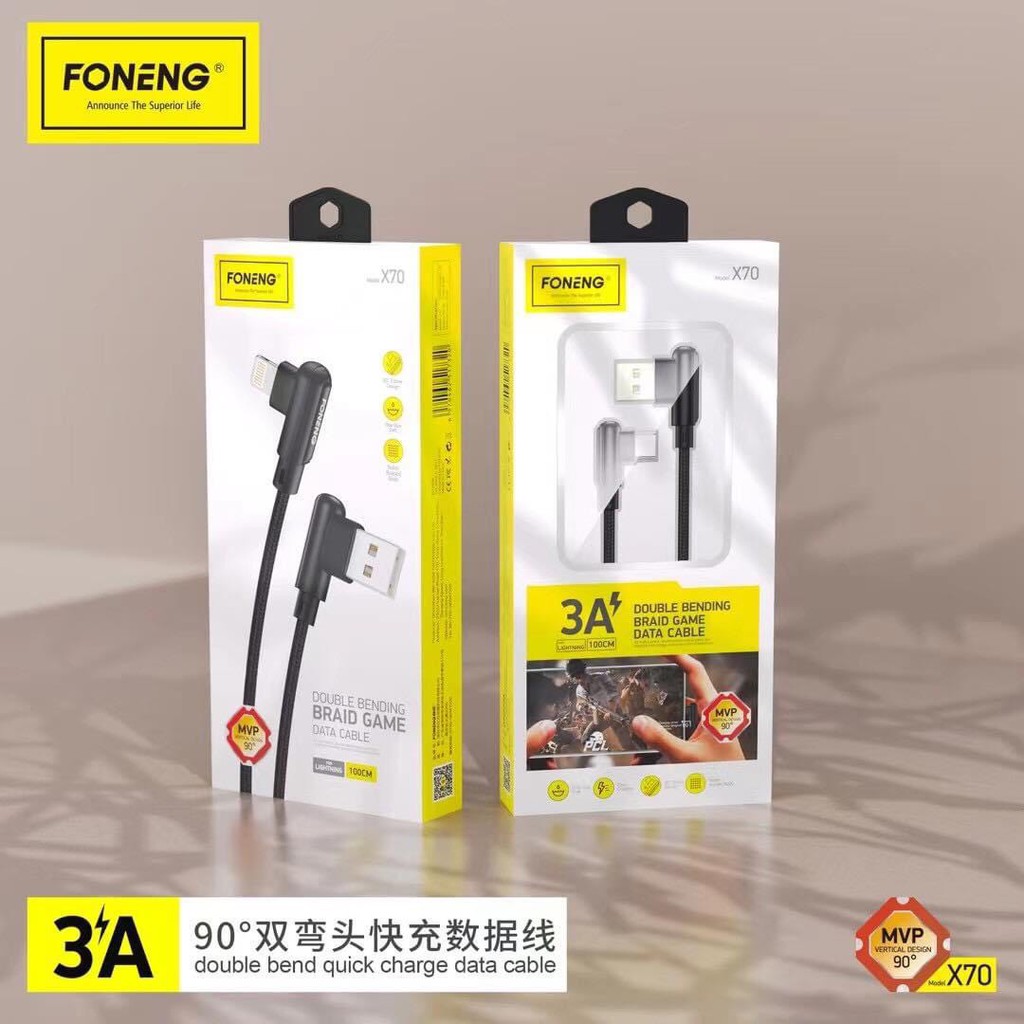 Trò chơi cáp dữ liệu sạc Foneng X70 Sạc 1 mét