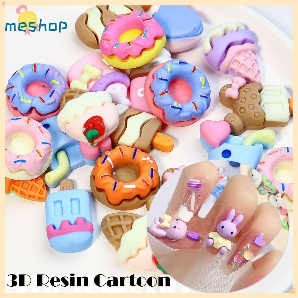 ❦Tôi❦ Túi 20 Phụ Kiện Trang Trí Móng Tay Hình Gấu Hoạt Hình Xinh Xắn