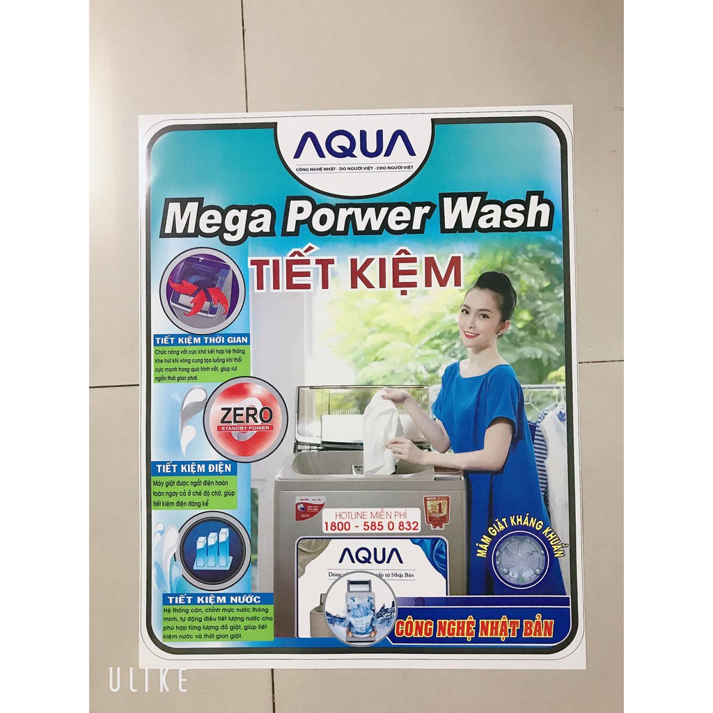 Miếng Dán Trang Trí Máy Giặt AQUA (mẫu 4)
