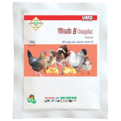 VITAMIN B COMPLEX Bổ sung các vitamin nhóm B, phòng chống suy dinh dưỡng cho gia súc, gia cầm-Gói 100g, Vemedim