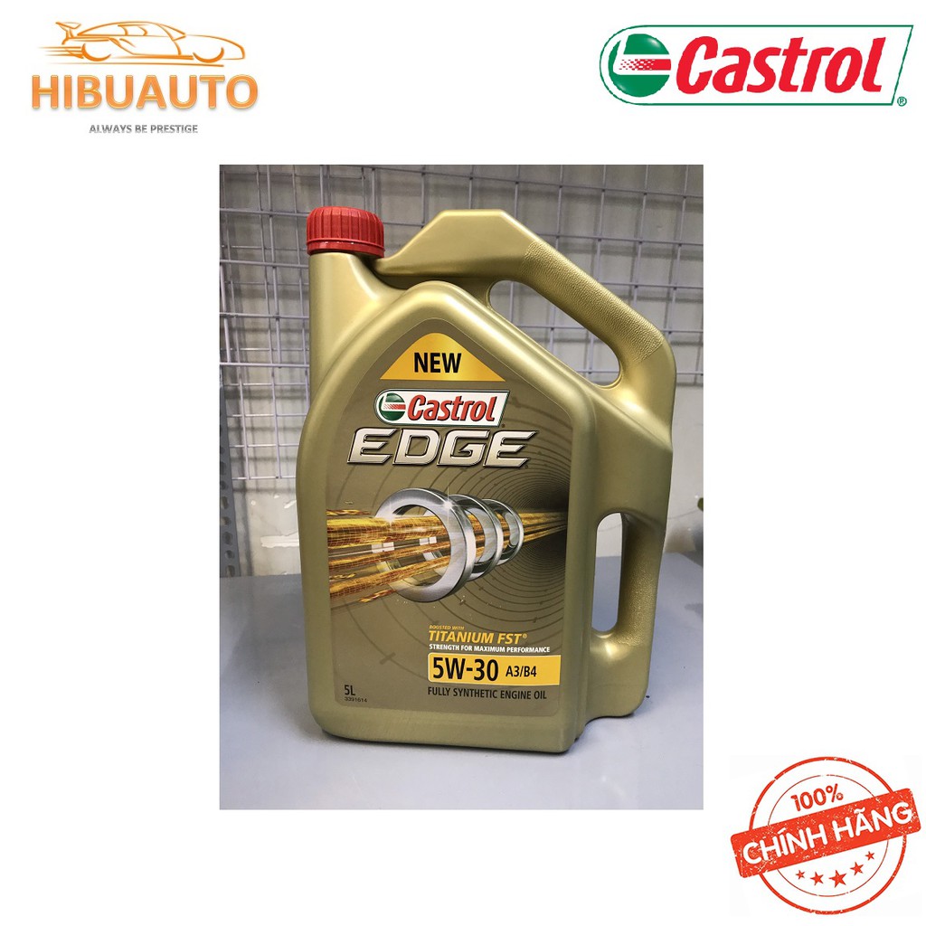 Dầu Nhớt Tổng Hợp Toàn Phần Cao Cấp CASTROL EDGE 5W30 A3/B4 5L