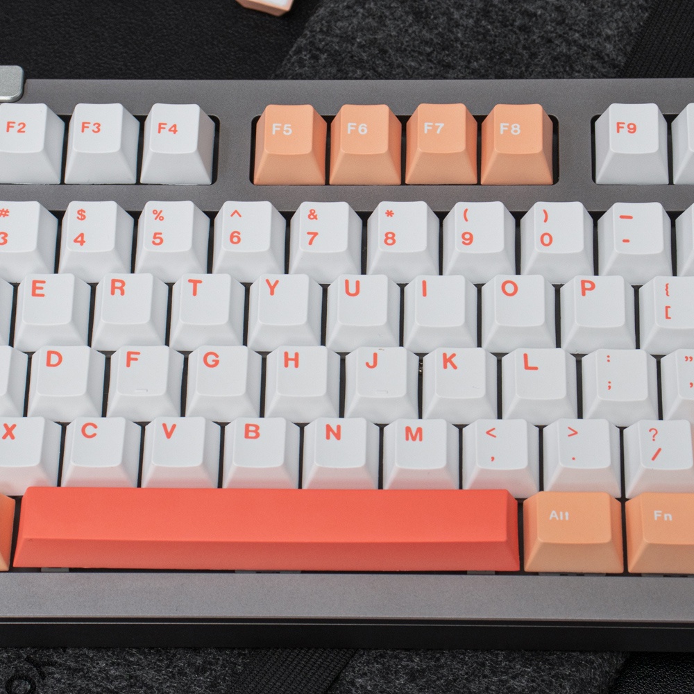 Bộ nút bàn phím cơ Keycap Cherry Peach &amp; Cream - PBT Dyesub- 137 nút