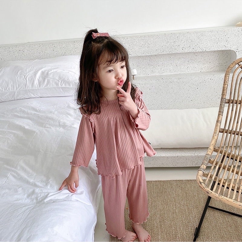 Bộ quần áo ngủ dài tay cho bé gái bộ ngủ bé gái 8-19kg Củ khoai tây shop chất tăm mềm mịn siêu dễ thương