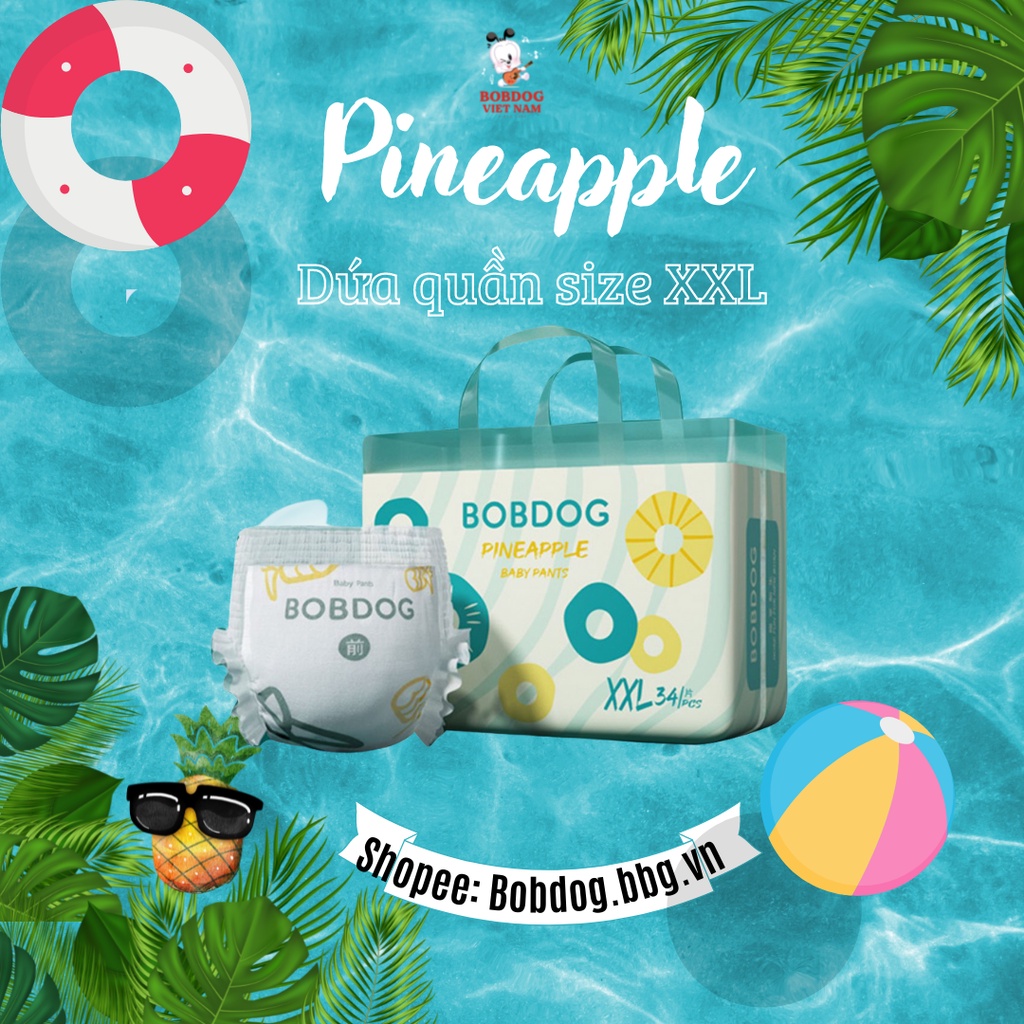 GÓI NHỎ BỈM BOBDOG DỨA, CỎ PHƯỢNG L/XL/XXL 2 MIẾNG/GÓI