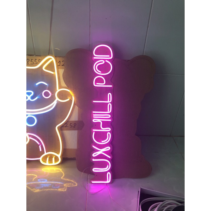 Đèn led neon chữ LUXCHILLPOD -Đèn trang trí, đèn ngủ ⭐️Nhận thiết kế tư vấn theo yêu cầu của khách hàng😊😊😊