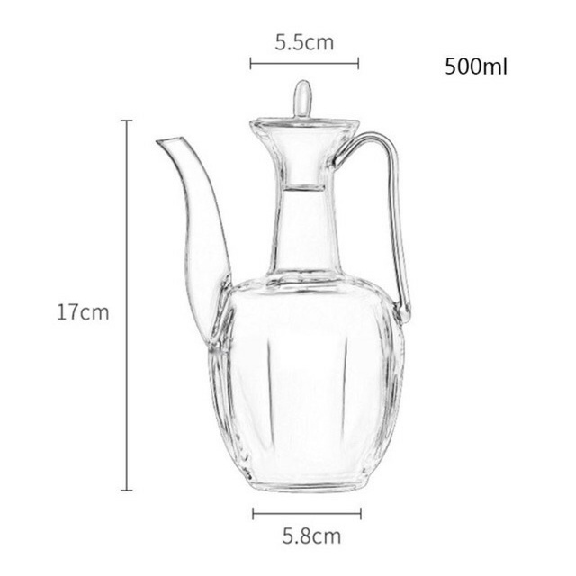 Bình rót thuỷ tinh 500ml, thủy tinh chịu nhiệt trong veo, dáng bình trang nhã - BT10