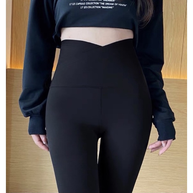 Quần Legging Nữ Dáng Dài Nâng Mông Siết Eo Hack Dáng Dầy Dặn Không Lộ Hàng Quảng Châu Cao Cấp