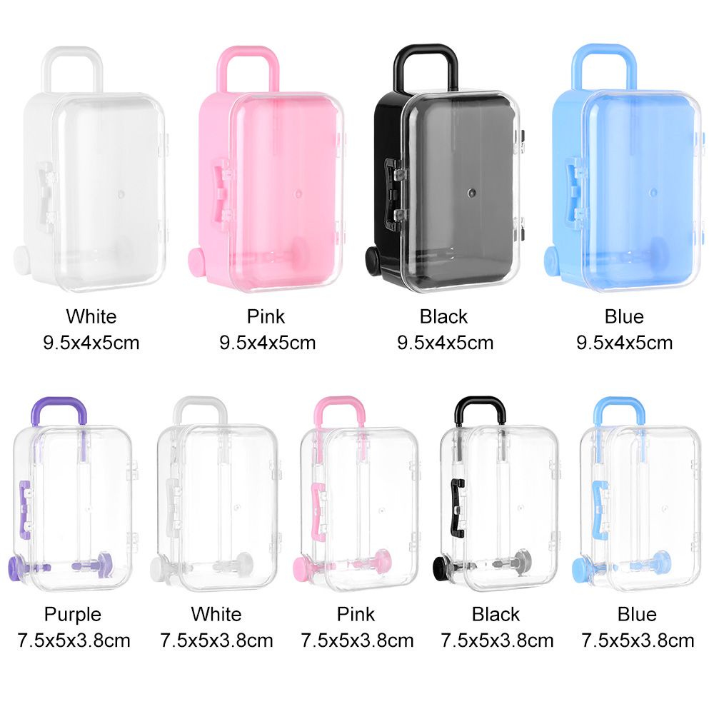 Vali nhựa mini nhiều màu sắc dễ thương trang trí nhà búp bê