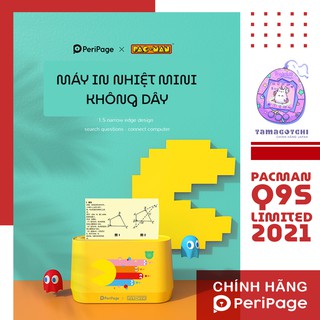 Chính hãng Peripage | Combo Máy in nhiệt mini không dây phiên bản giới hạn Pacman Q9S