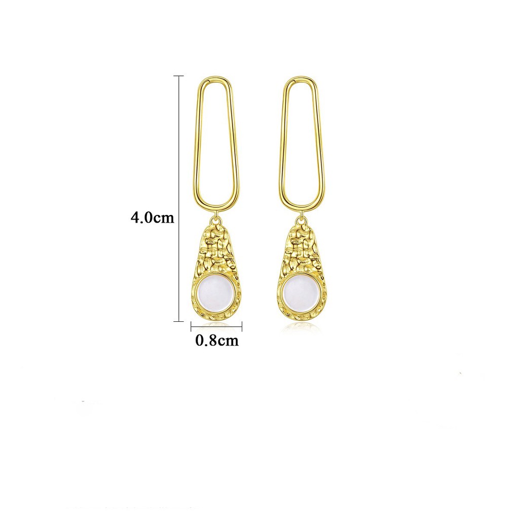 Khuyên Tai Bạc Mon Lilas Đính Đá Cá Tính Lazy K0320001