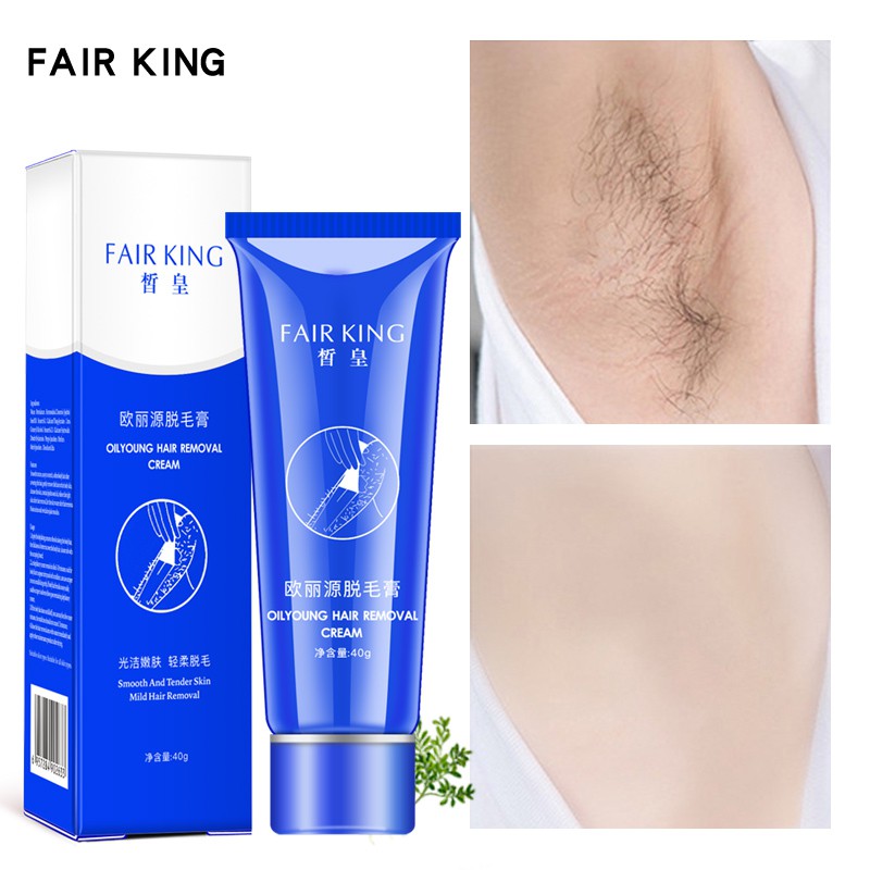 [Hàng mới về] Kem tẩy lông FAIR KING chiết xuất thảo dược không gây đau vùng da dưới cánh tay/chân 40g
