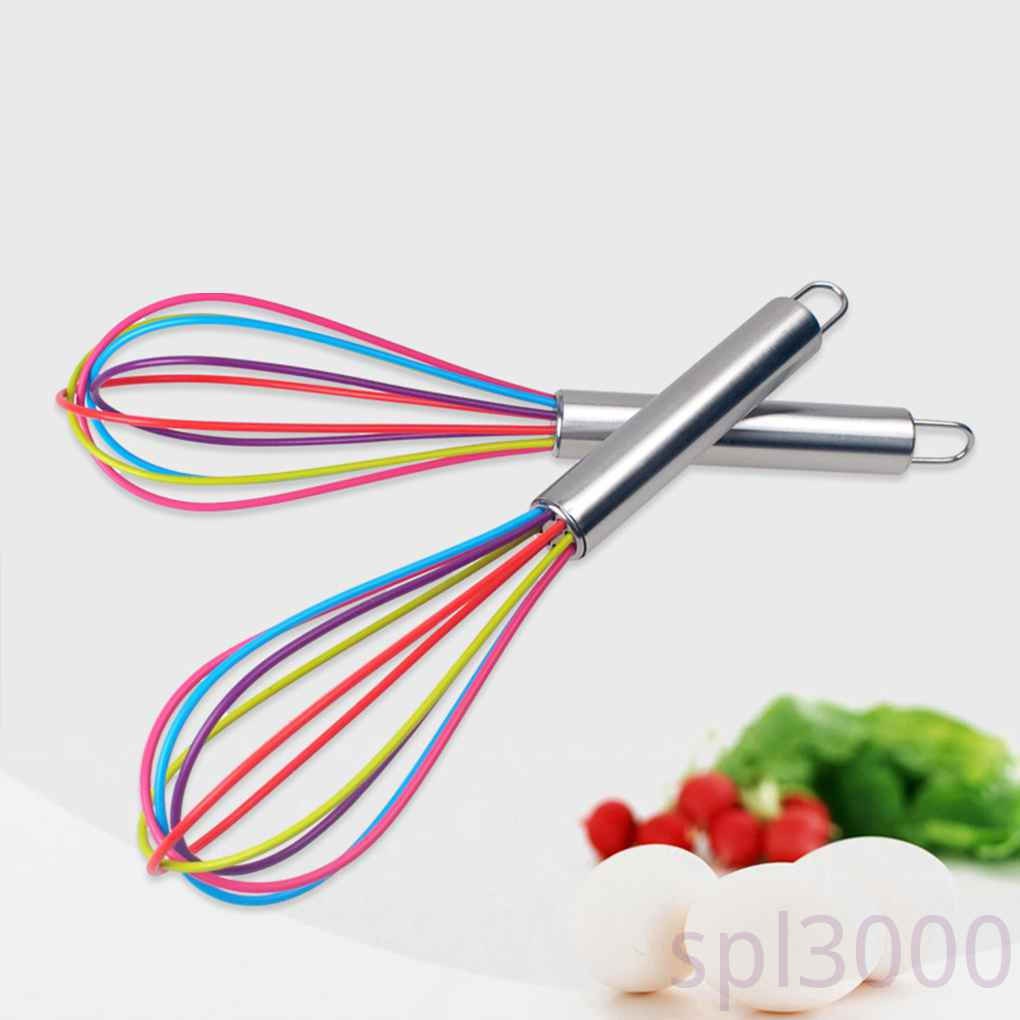 Dụng Cụ Đánh Trứng Bằng Thép Không Gỉ Với Tay Cầm Bằng Silicon