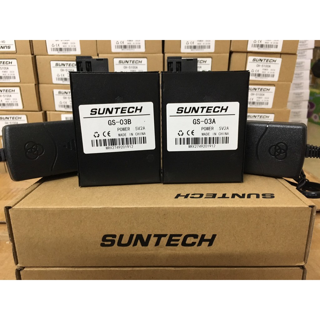 Cặp Converter Single mode 1GB, 1 sợi quang 20Km SUNTECH GS03