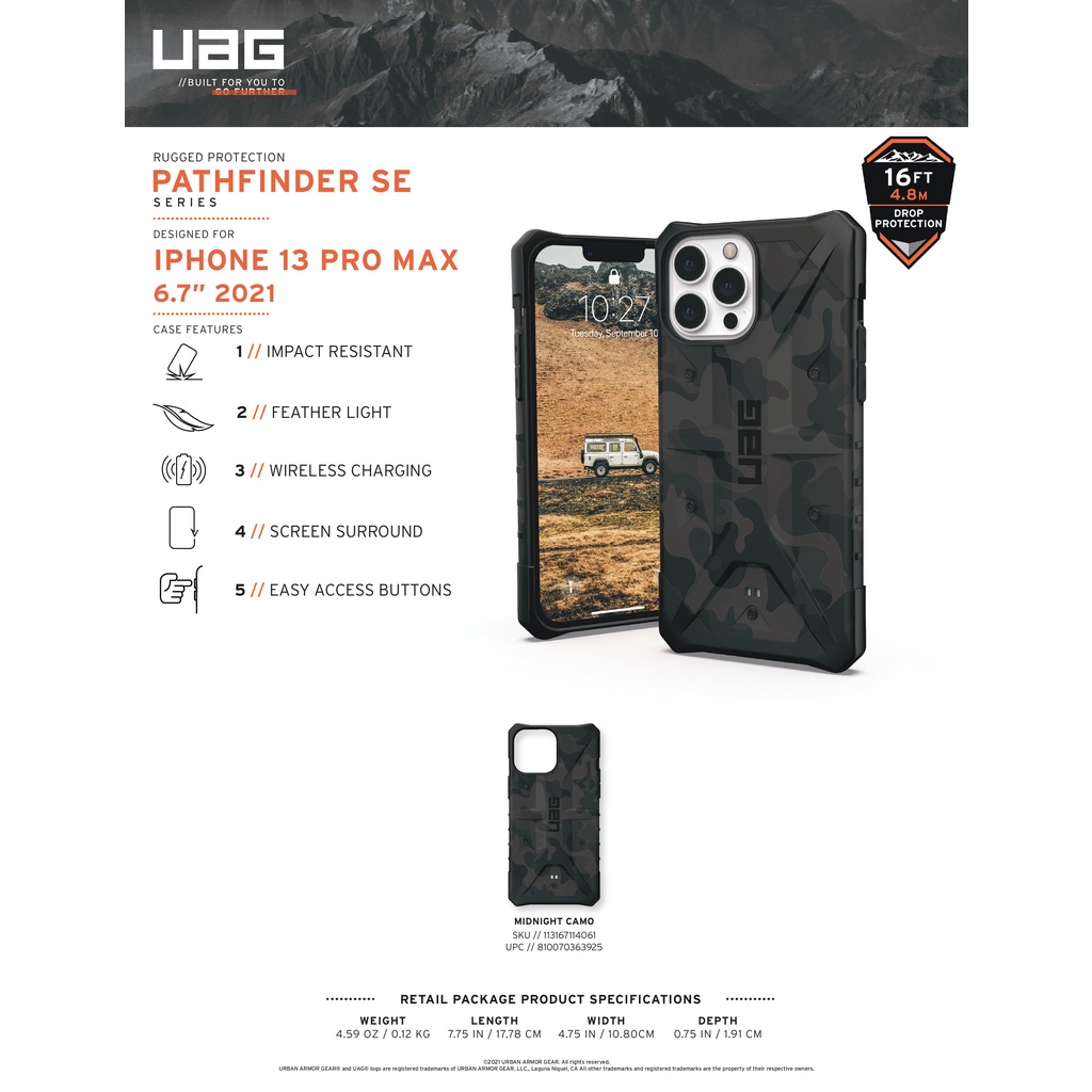Ốp lưng UAG Pathfinder SE cho iPhone 13 Pro Max [6.7 inch]