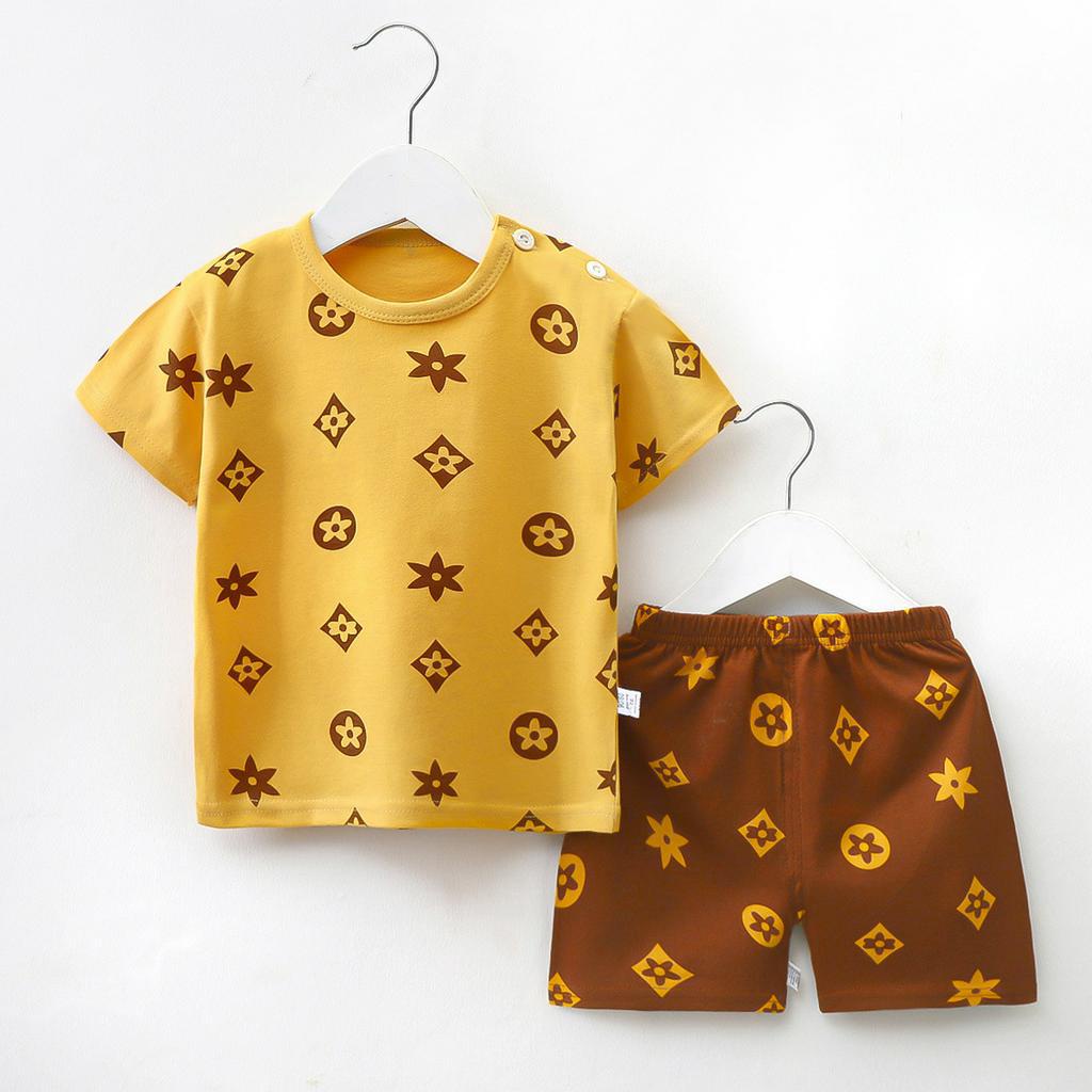 Bộ cộc tay mặc nhà cho bé EROKIDS chất vải cotton mềm mại hoạ tiết hoạt hình đáng yêu