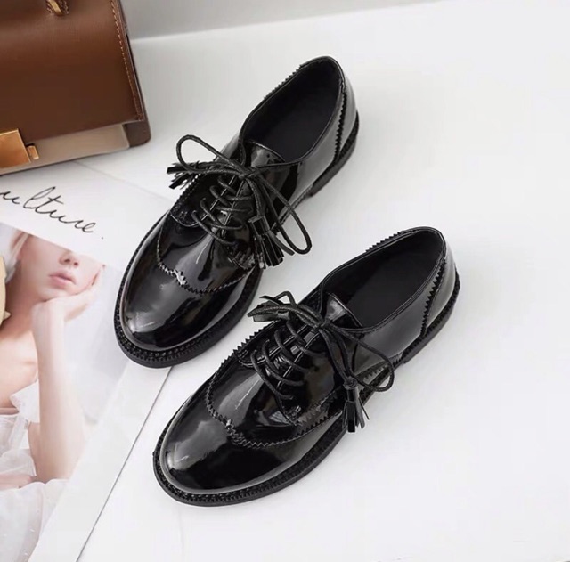 [order-có clip] Sẵn size 40  Giày oxford da cổ thấp dễ phối đồ. Ảnh thật ở cuối (form giày nhỏ lưu ý tăng 1 size)