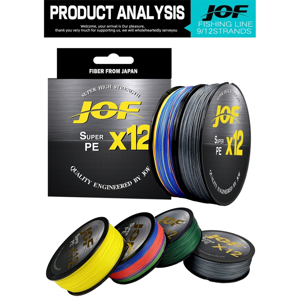 Mới Cuộn Dây Câu Cá Bện Sợi PE JOF 912 500M 300M 100M