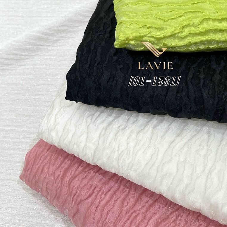 Vải Gấm Xốp Ép cao cấp nhà Lavie dày dặn, giữ form dáng chuẩn, vải may đầm, trang phục cưới, váy xoè