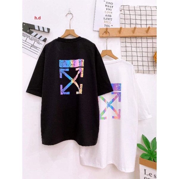 Áo thun Gấu White off phản quang Tay Lỡ Dáng Rộng Việt NamUnisex chất cotton mịn mềm